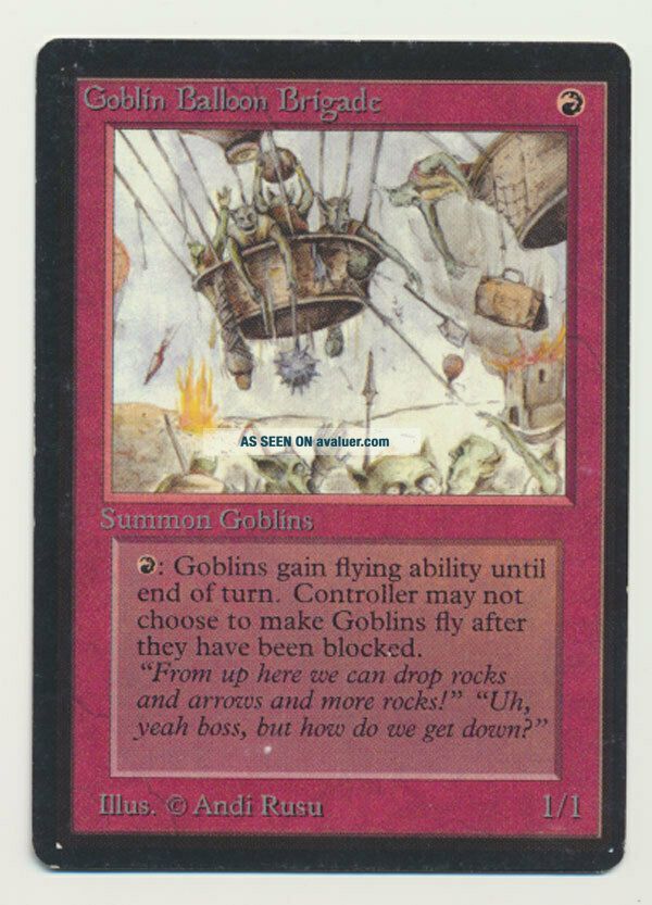 MTG Magic The Gathering Beta Goblin Balloon Brigade LP Light Play G mtg-magic-the-gathering-beta-goblin-balloon-brigade-lp-light-play-g