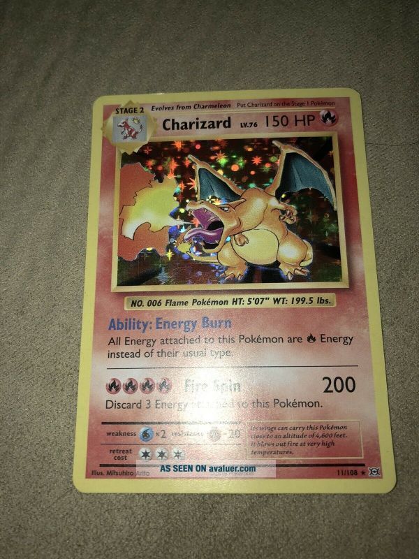 Rare Pokemon Charizard Card With Rare Background | #31980759