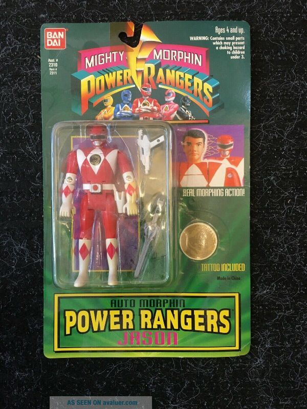 Bandai Mighty Morphin Power Rangers Auto Morphin Red Ranger Jason 1994 ...