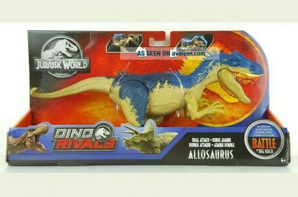 JURASSIC WORLD Dino Rivals Dual Attack ALLOSAURUS Figure W/Collector ...