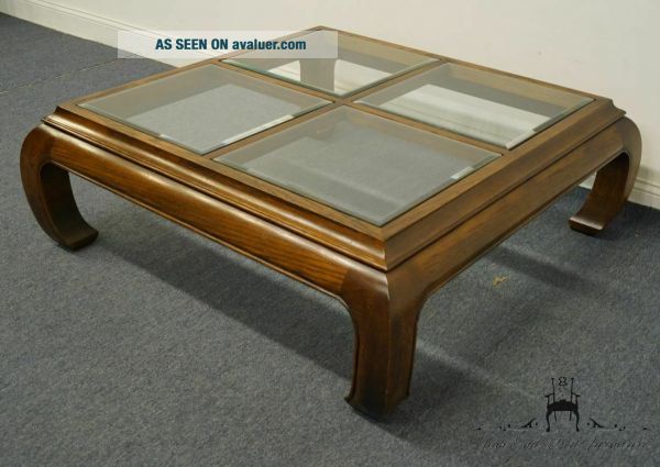 HEKMAN FURNITURE Asian Oriental Inspired 46 " Square Glass Topped Coffee Table | #44665113