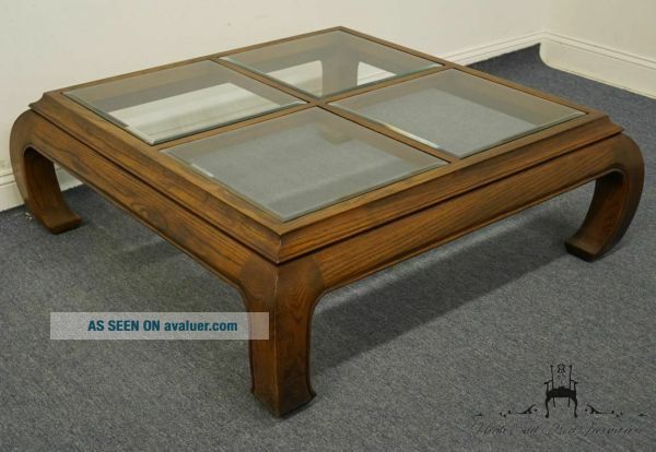 HEKMAN FURNITURE Asian Oriental Inspired 46 " Square Glass Topped Coffee Table | #44665113