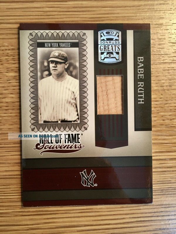 2005 DONRUSS GREATS Hall Of Fame Souvenirs Babe Ruth Game - Bat Card ...