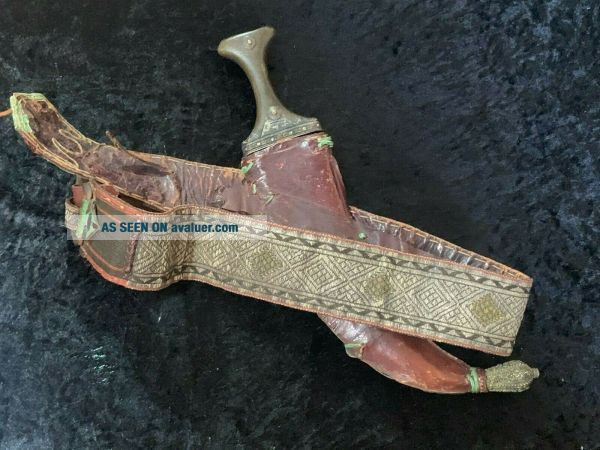 ANTIQUE 19TH CENTURY INDO PERSIAN JAMBIYA KNIFE DAGGER COMPLETE WITH ...