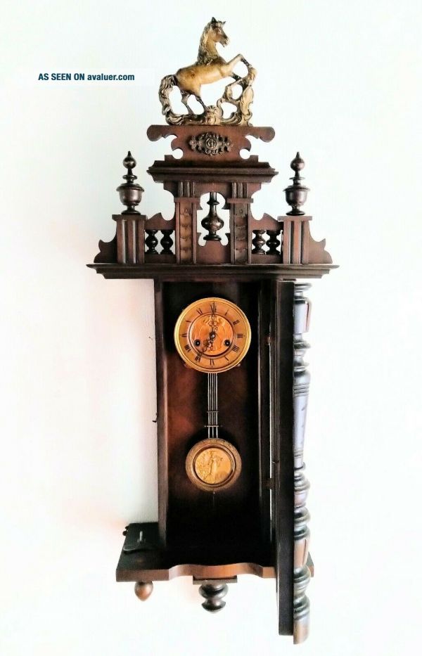 FRIEDRICH MAUTHE German ANTIQUE C1920 Rearing Horse Vienna Regulator ...