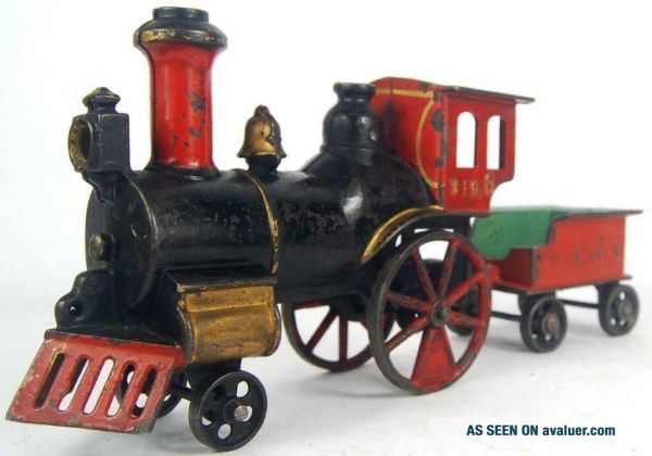 Stevens Antique Cast Iron Train Big 6 Passenger Car Set 1890 | #44875782
