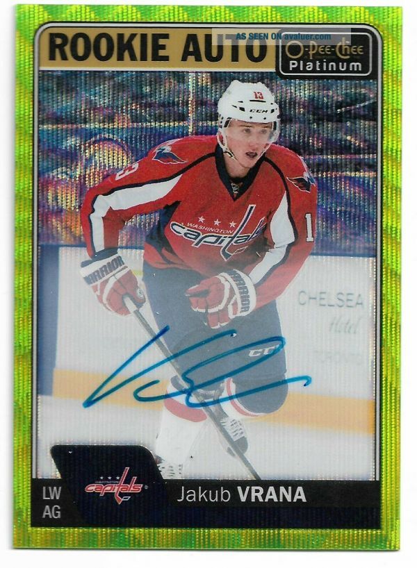 2016 - 17 OPC Platinum Rookie Auto Emerald Surge /10 R - VR Jakub Vrana ...