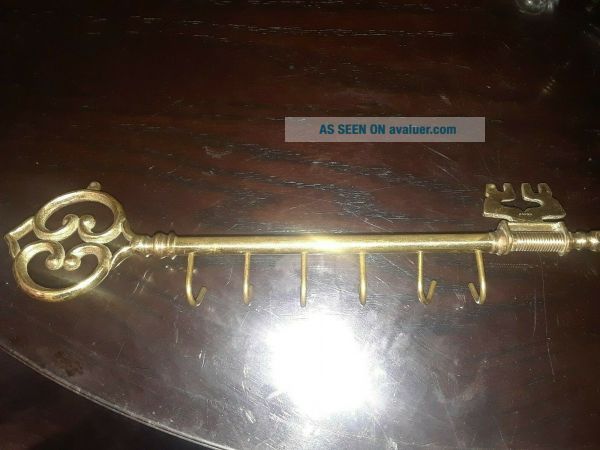 Large Vintage Japan Mid - Century Brass Skeleton Key Wall Mount Key ...