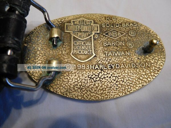 Harleton Buckle Harley Davidson Belt Buckle Solid Brass 1983 Baron HB Vintage Eagle ...
