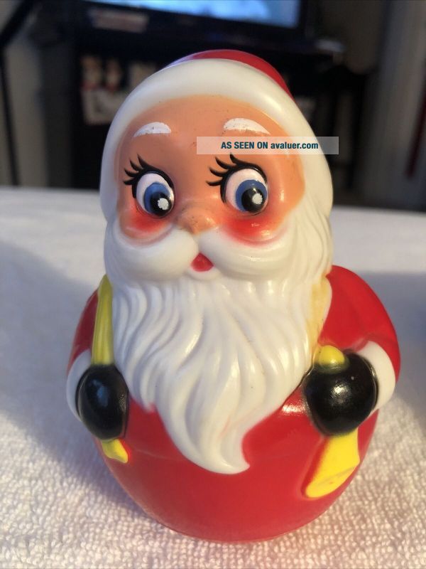 Vtg 1960s Kiddie Products Big Eye Roly Poly Musical Santa Claus ...