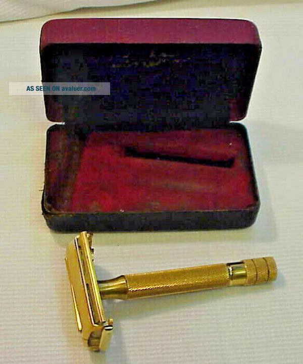 Gillette Razor In Case Vintage Gillette Gold Safety Razor With Case | #46247091