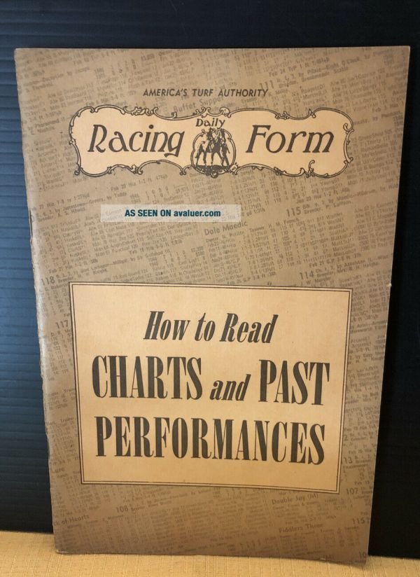 Vintage 1946 How To Read Charts And Past The Daily Racing Form Horse 