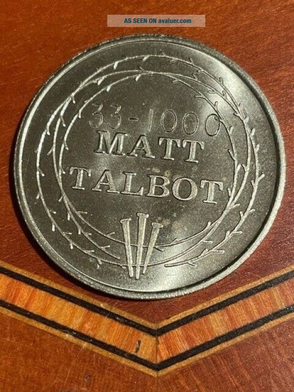 VINTAGE 1976 MATT TALBOT INDIVIDUAL RETREAT COIN " But For The Grace Of ...