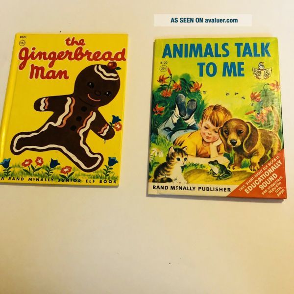 Vtg THE GINGERBREAD MAN 1954 & ANIMALS TALK TO ME 1956 Rand McNally ...