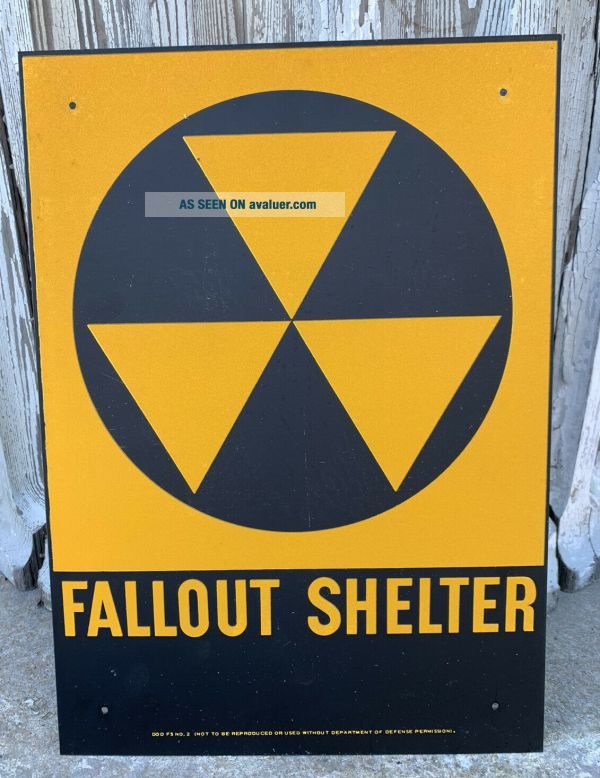 Authentic Vintage FALLOUT SHELTER SIGN US Gov Issue14 X 10 Small