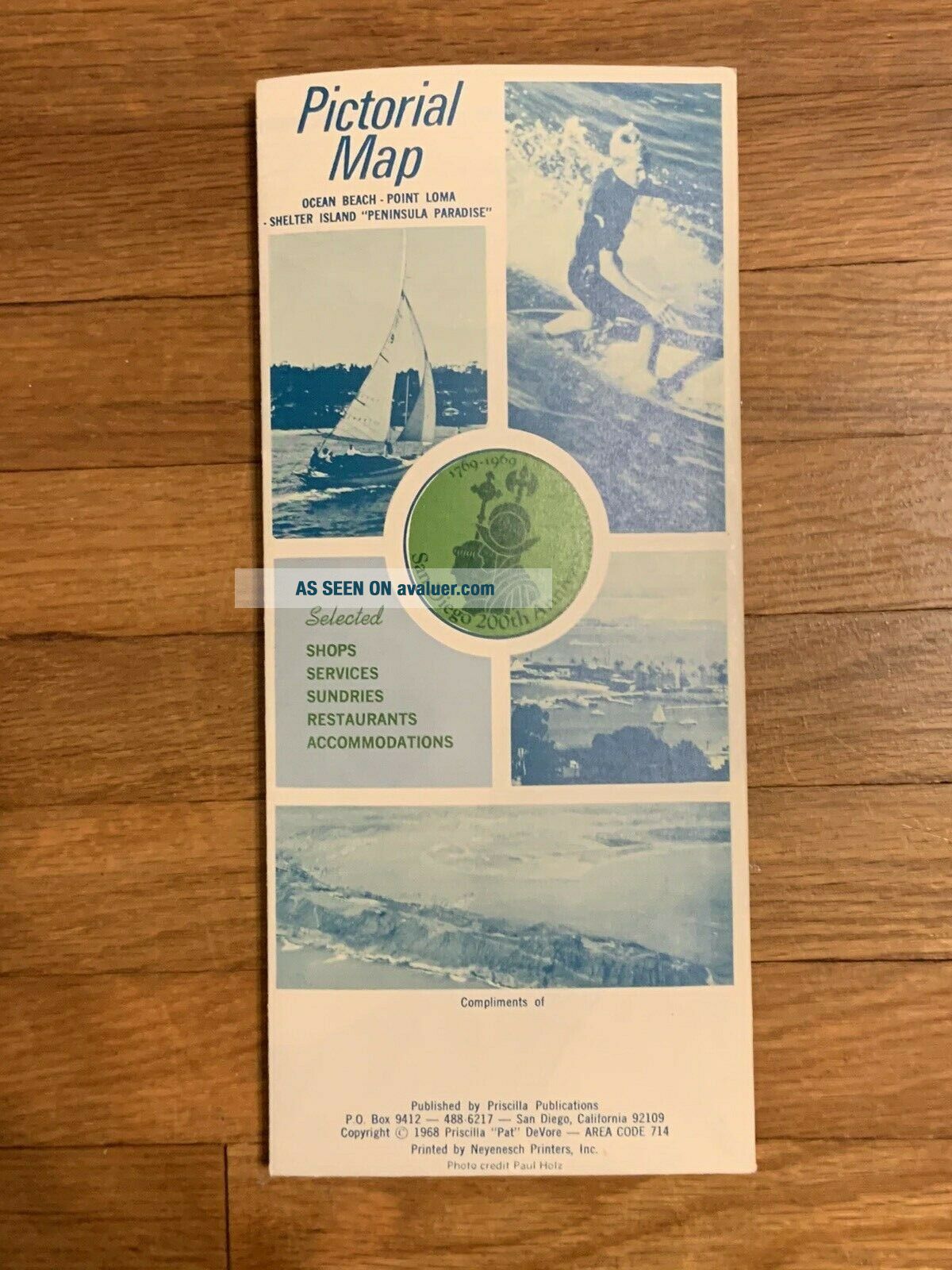 Vintage 1969 San Diego California 200th Anniversary Pictorial Road Map ...