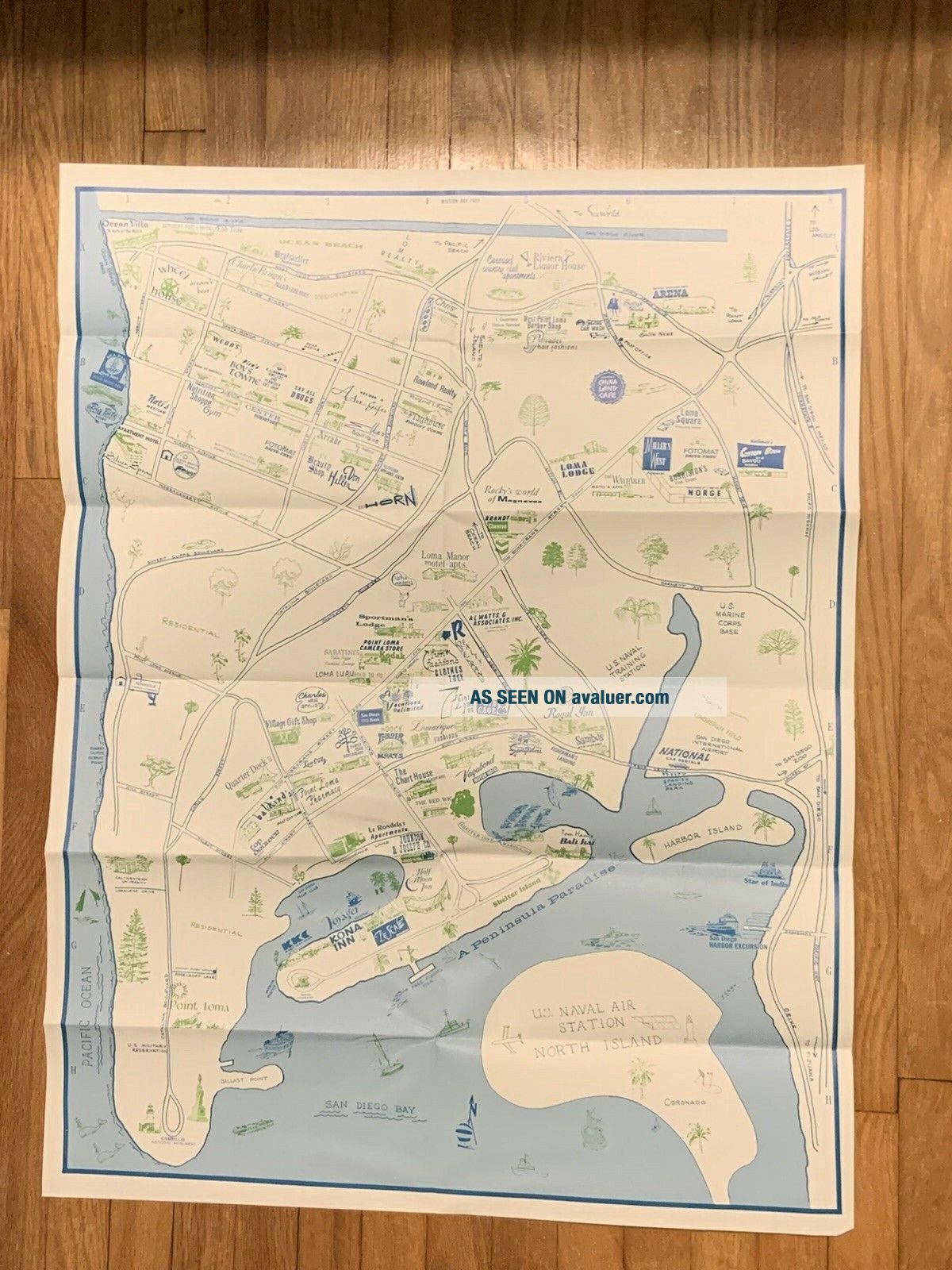 Vintage 1969 San Diego California 200th Anniversary Pictorial Road Map ...