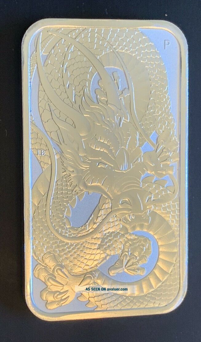 Rectangular Dragon Rare Perth Australian Dragon 1 Oz Silver Dragon Rectangular Coin Bar ...
