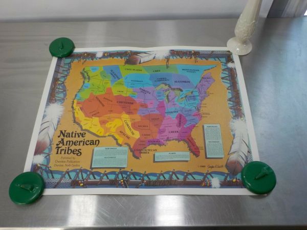 Vintage Map Of American Indian Native American Map Of U. S. Tribes ...