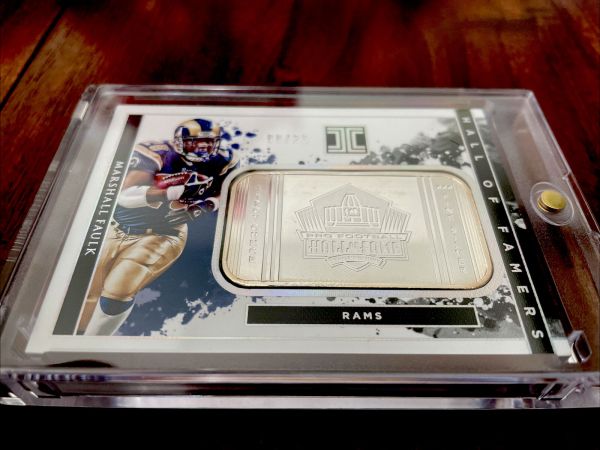 Carte Sportive Marshall Faulk Rams 2021 - Plaque D'impression 1/1 Signée Impeccable