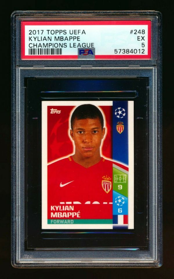 Autocollant Kylian Mbappe Topps 2017 N°248 - Noté PSA 6, Occasion, Football