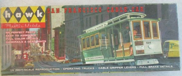 VINTAGE 1959 SAN FRANCISCO CABLE CAR MODEL KIT BY HAWK 517 - 100 ...
