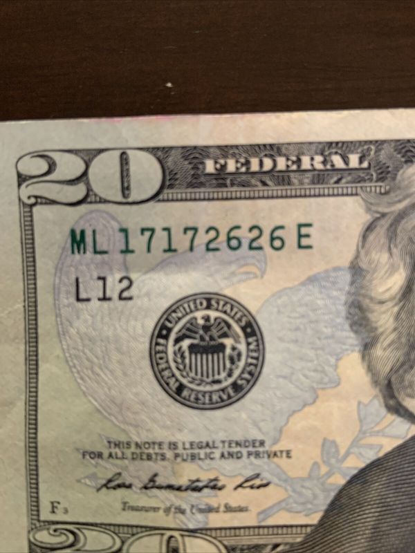Fancy 20 Fancy Serial Number 20 Dollar Bill Double Repeater | #60908232