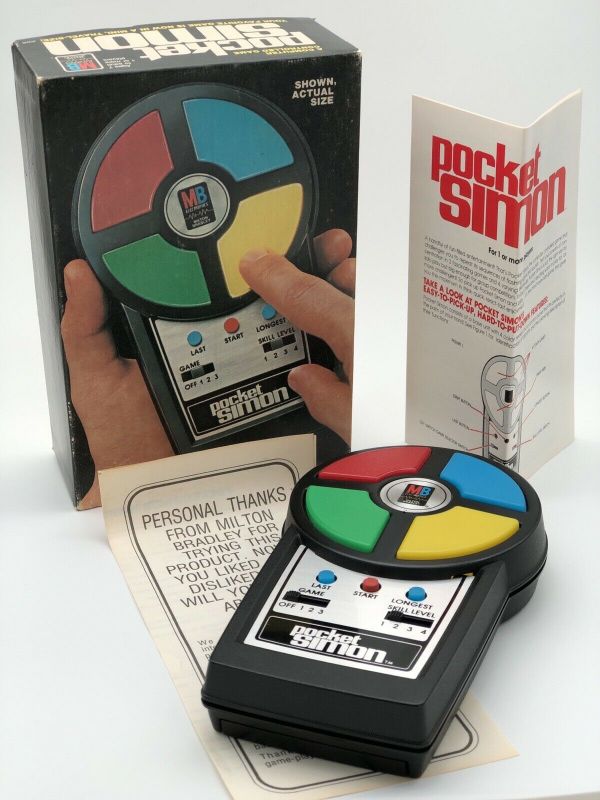 VINTAGE Milton Bradley POCKET SIMON Handheld Video Game Classic 1980 vintage-milton-bradley-pocket-simon-handheld-video-game-classic-1980
